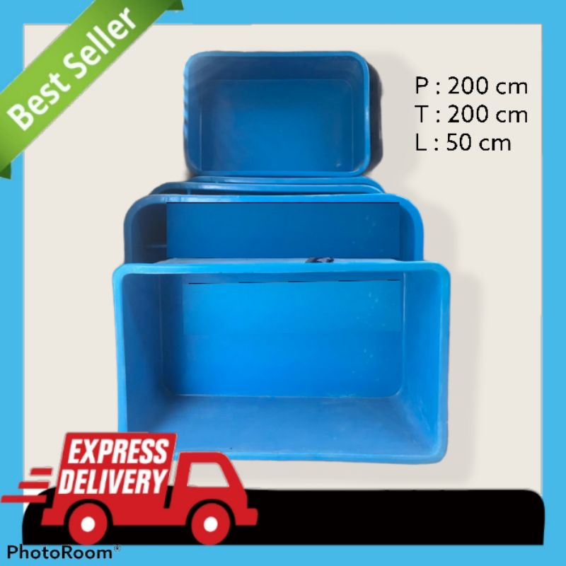 Kolam Fiber Persegi Ikan KOI ukuran 200x200x50 / Bak Fiber KOI / Kolam KOI / Ikan KOI / KOI