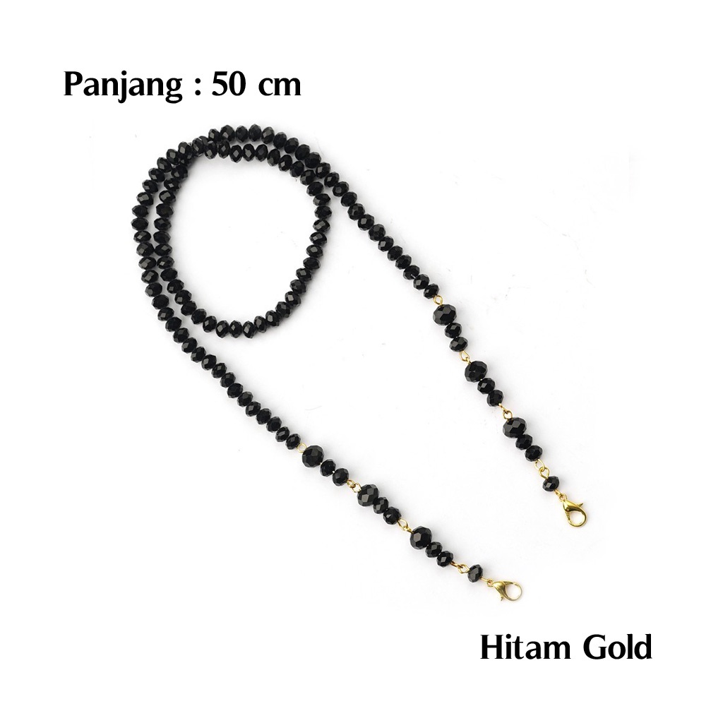 Gantungan Strap Kalung Masker Tali Masker Crystal and Pearl Beads