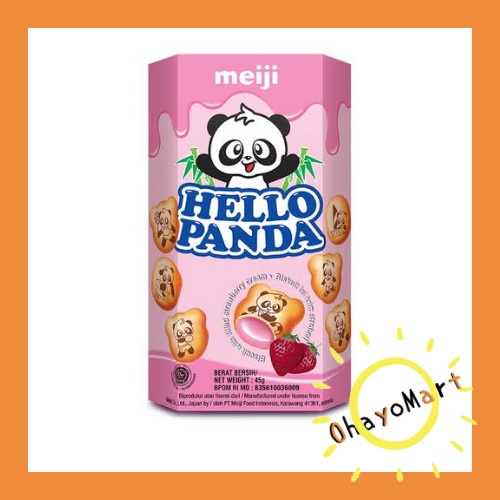 Hello Panda Strawberry / Biskuit Meiji Hello panda Strawberry 45grm