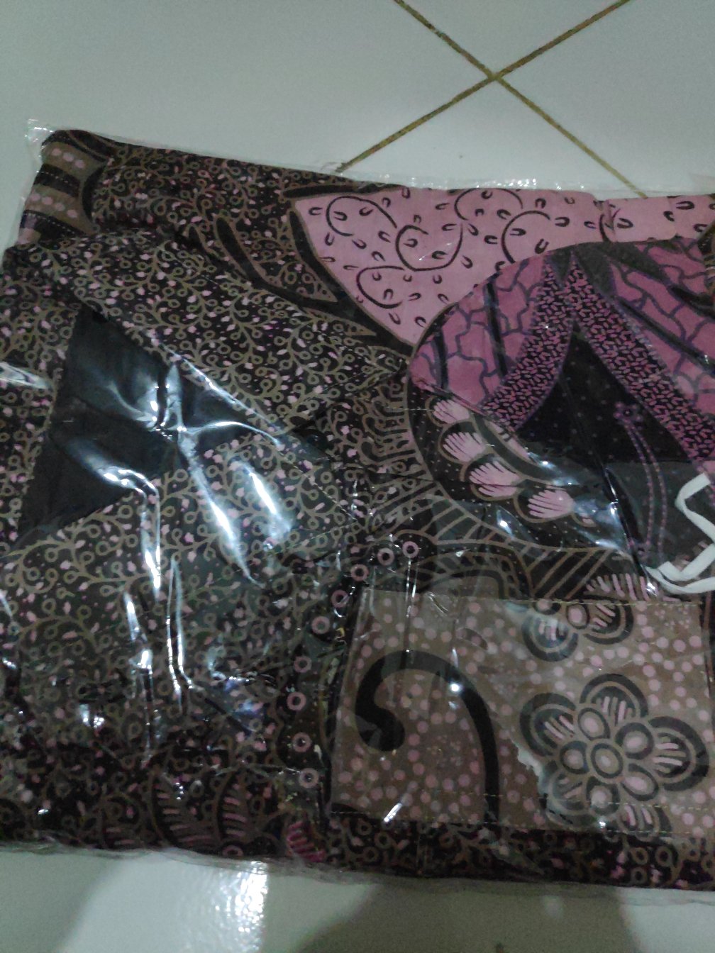 Minulya Ndolop Pink Kemeja Batik Pria Lengan Panjang Lapis Furing