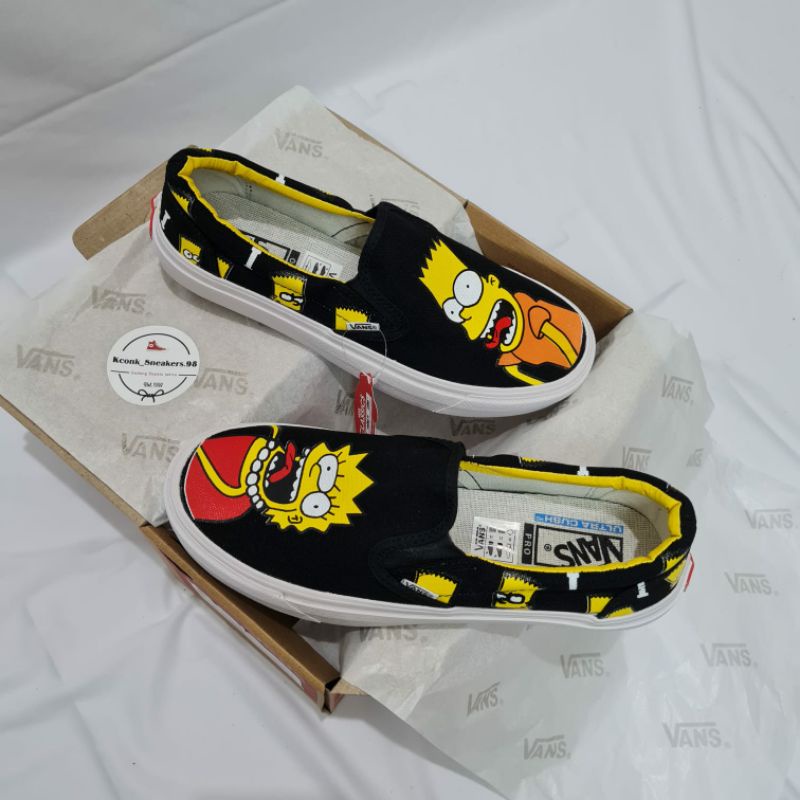 Sepatu Sneakers Vans Slip On The Simposn x Homer And Bart Import China BNIB Pria Wanita