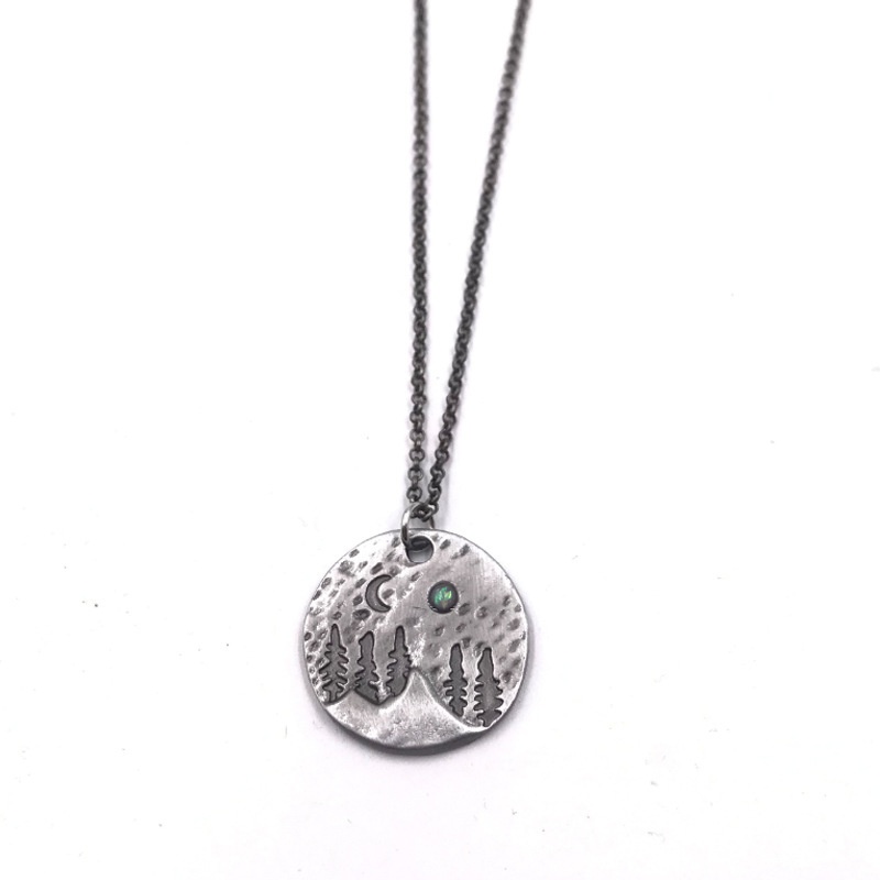 Kalung 925 Silver Desain Bulan Alpine Untuk Wanita