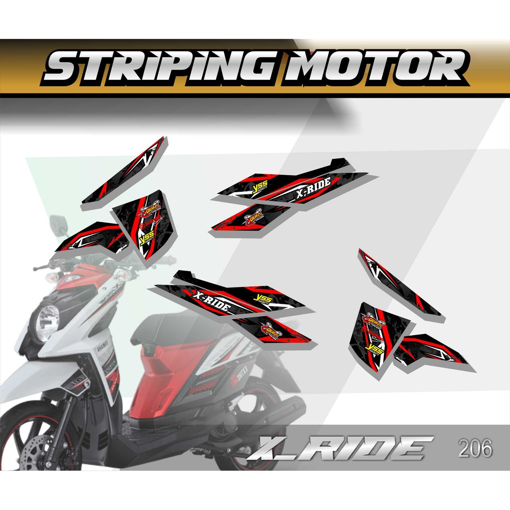 (COD) 0206 Stiker Striping Xride TTX | Variasi List Motor