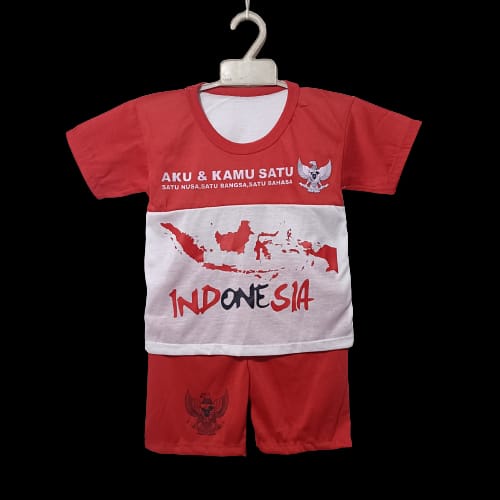 SETELAN BAJU MERAH PUTIH 17 AGUSTUSAN ANAK ANAK