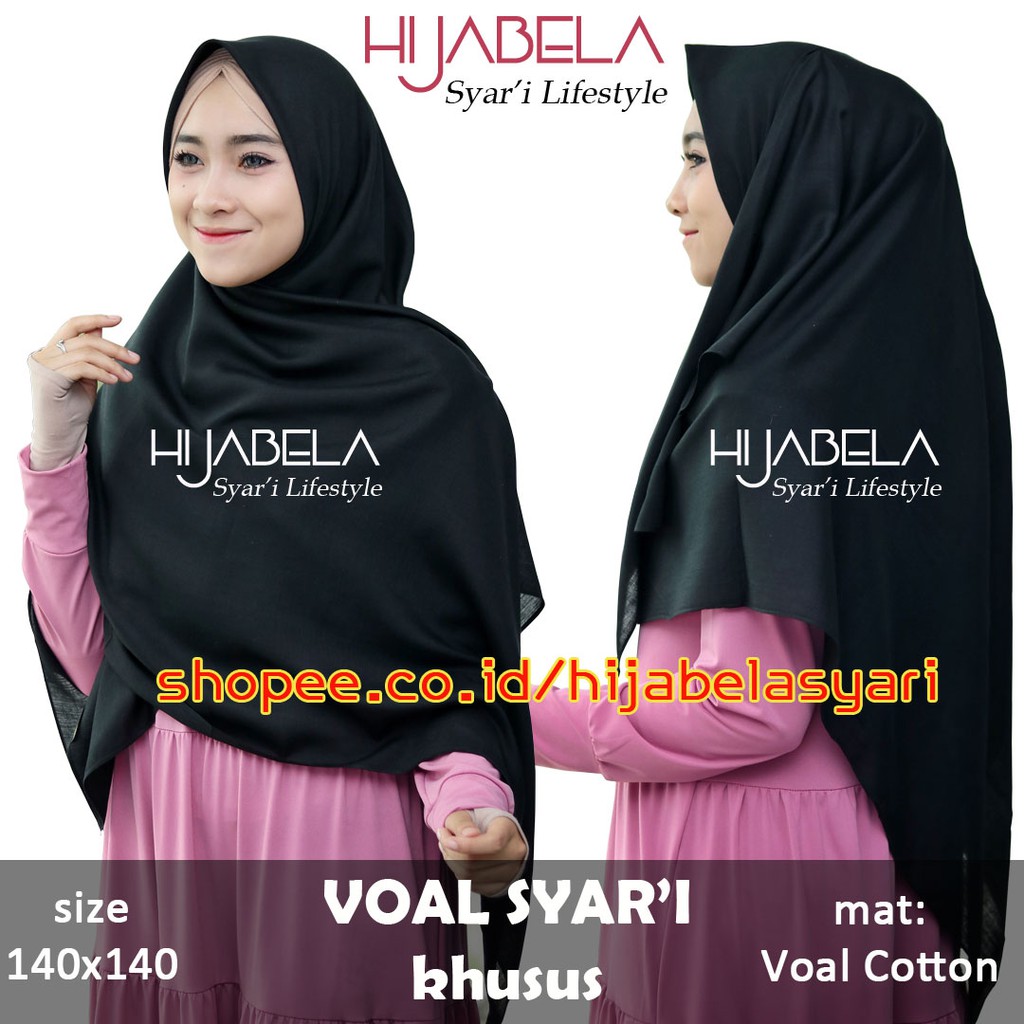 Jilbab Voal Syari Hijab Segiempat Jumbo By Umama Scarf Shopee