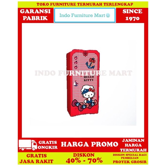Lemari Pakaian Minimalis Baju Anak Kea Panel Hello Kitty Sailor 4