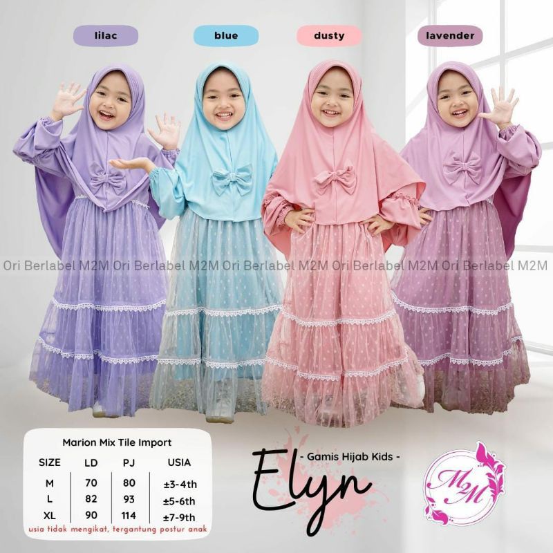 ELYN KIFARA GAMIS ANAK PLUS JILBAB PREMIUM ORIGINAL BY M2M SHAYLA