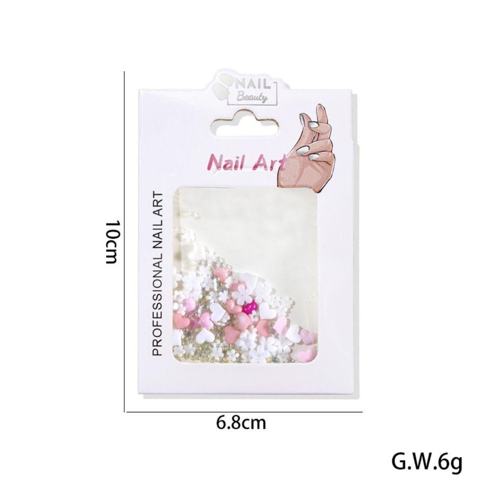 AUGUSTINA Augustina Nail Art Beads 3D Fashion Candy Color Salon Kuku DIY Bahan Kuku Wanita Jepang Perhiasan Kuku