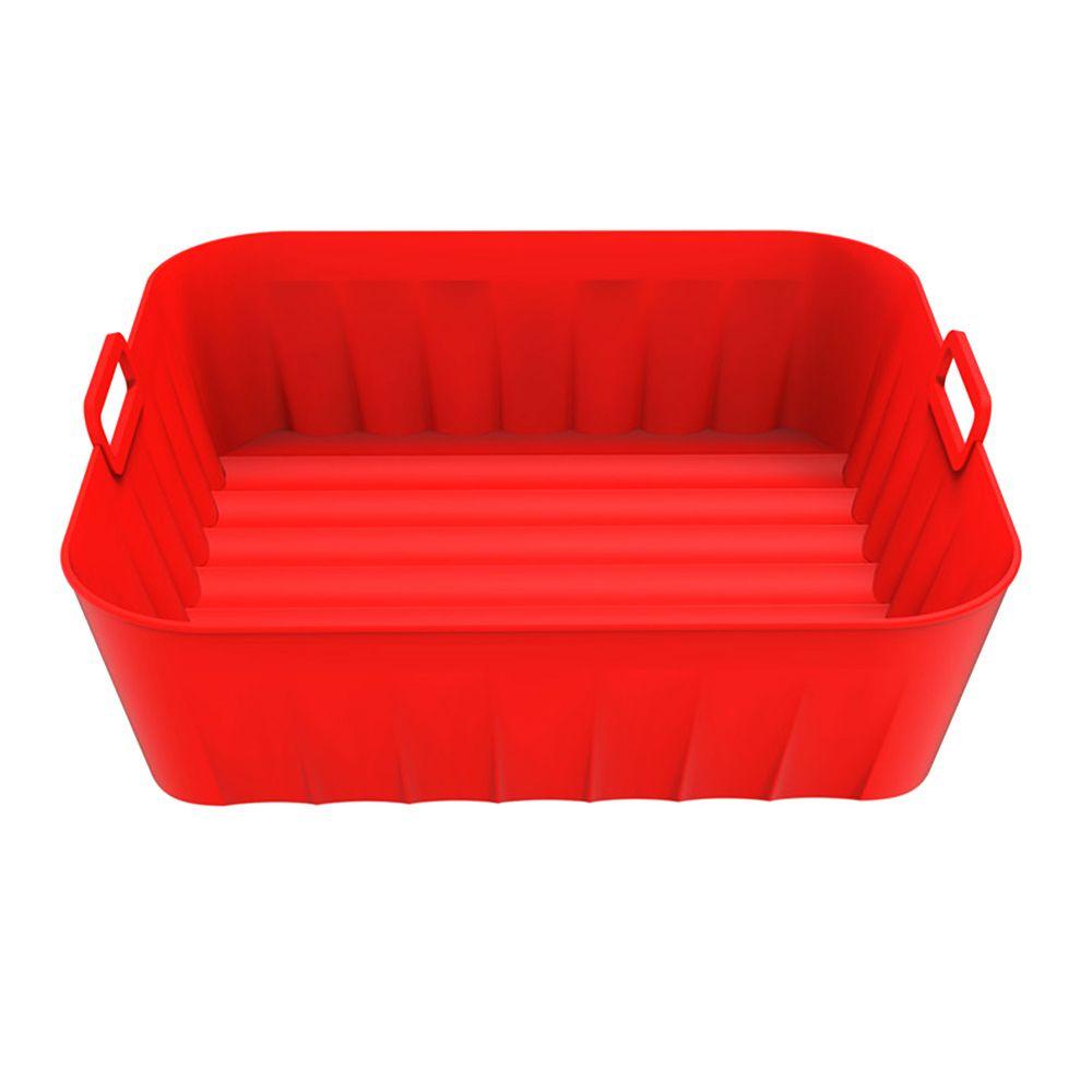 Solighter Square Silicone Pot Grill Pot Tray Reusable Pizza Plate AirFryer Aksesoris Baking Basket