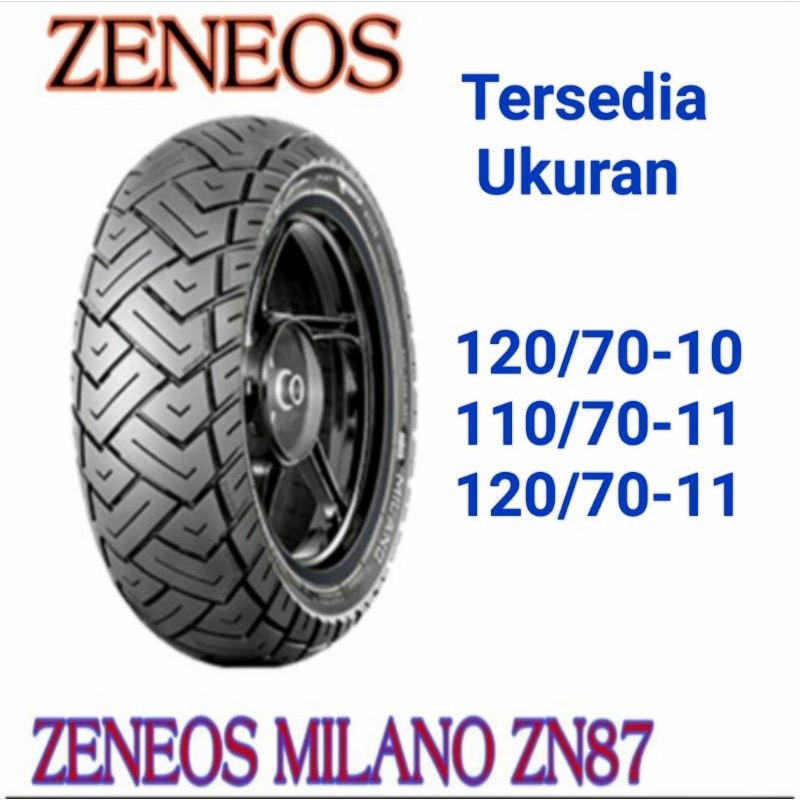 Ban  Tubeless Vespa ZENEOS 120/70-10,, 110/70-11,, 120/70-11TL. MILANO // Ban Vespa