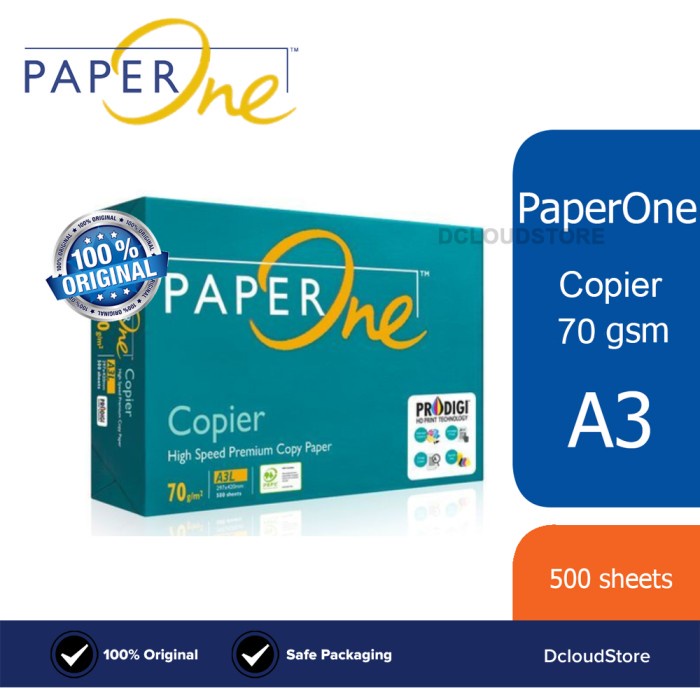 

Kertas HVS A3 - 70 Gram Paper One Copier Fotocopy