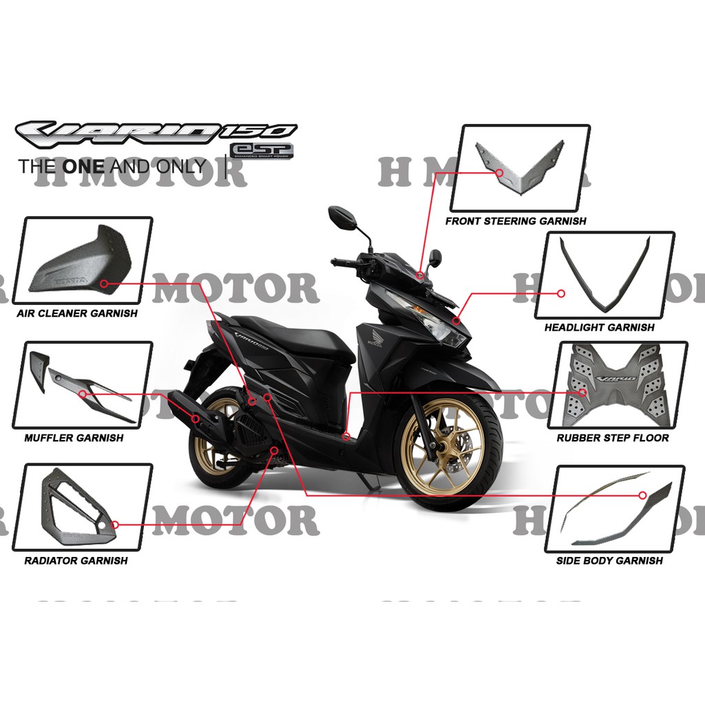 Jual Vario 125 ESP 150 ESP Honda ORI Paket Aksesoris KOMPLIT ABU DOFF Indonesia Shopee Indonesia