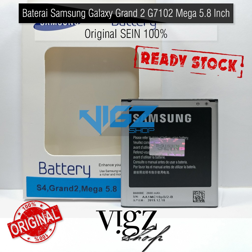 Baterai Battery Samsung Galaxy Grand 2 G7102 Mega 5.8 I9150 Original SEIN 100%