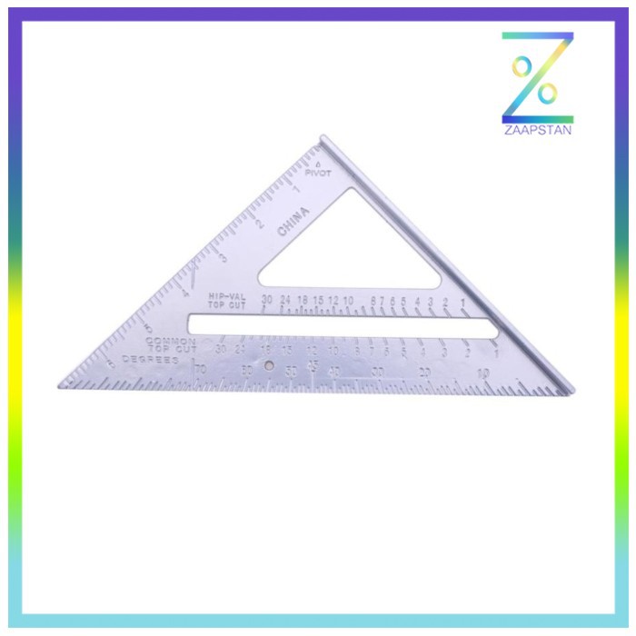 VKTECH Penggaris Siku Mistar Triangle Ruler Aluminium - VK18 - Gray