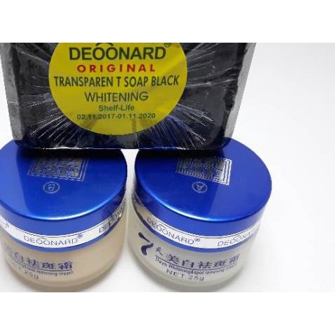 ✱ PAKET CREAM DEONARD BIRU 3IN1 ORIGINAL SABUN HITAM ۩