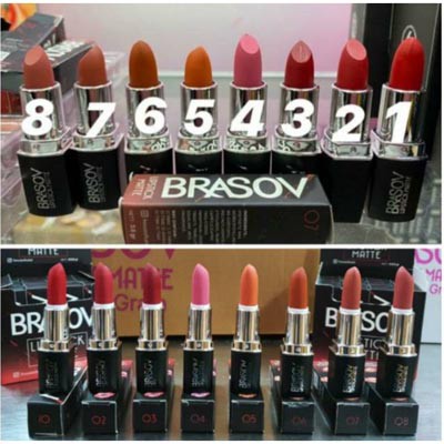 BRASOV Lipstick Matte 3.8g BPOM | lipstik mate