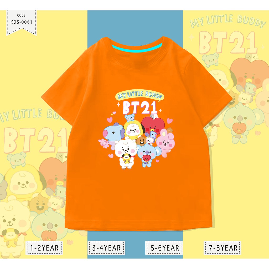 KAOS KPOP BT21 / 100% REAL PICTURE / BAJU ANAK-ANAK COMBED 24S