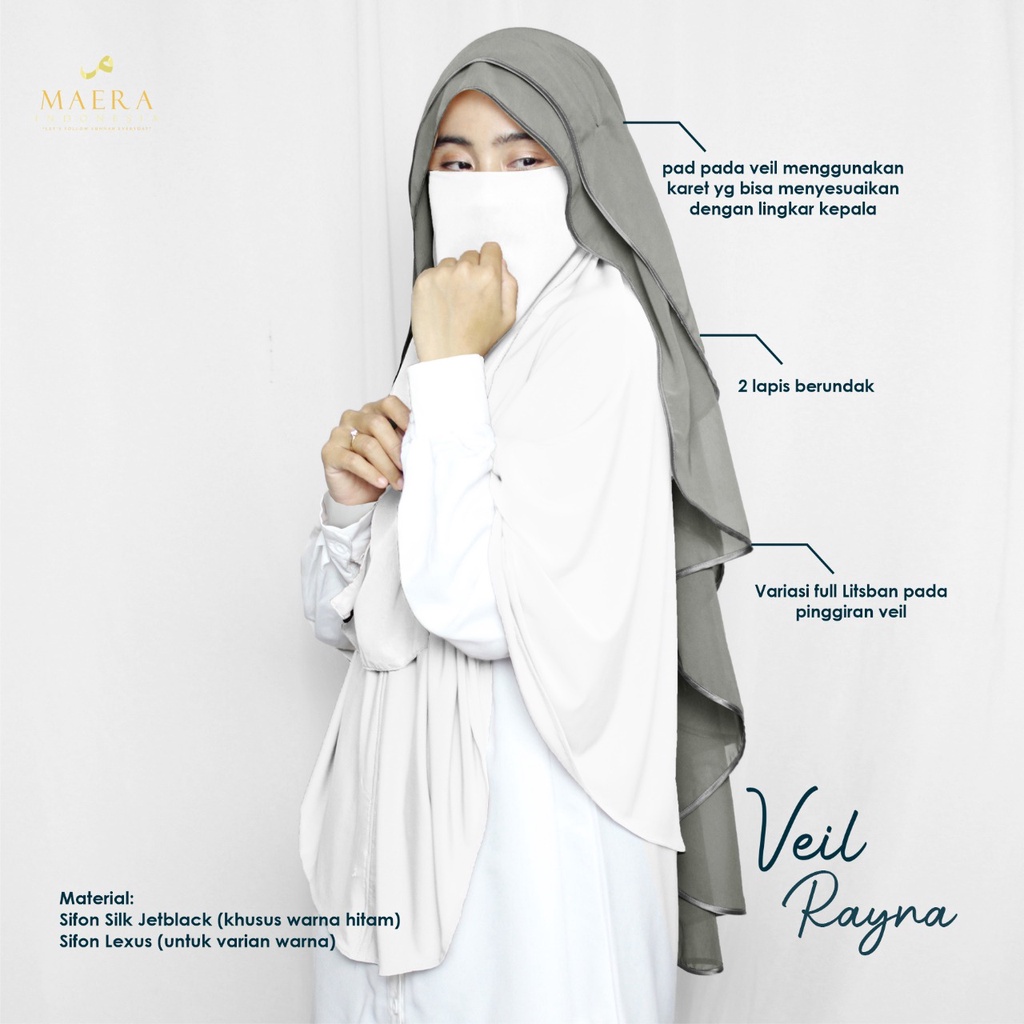 Cadar Niqab Veil Rayna 2 layer by Maera Indonesia