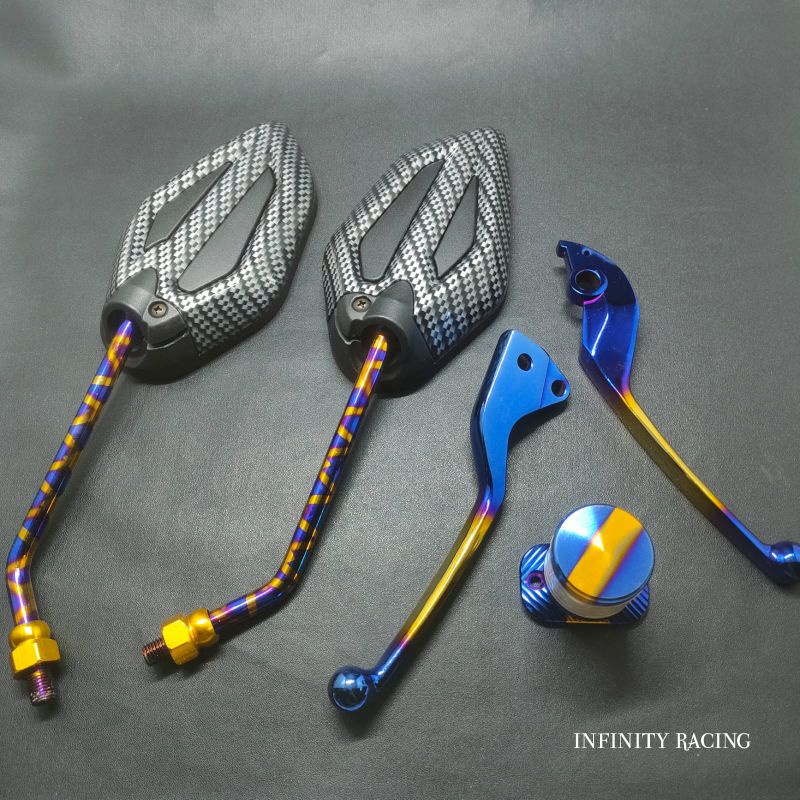 Paket Variasi Vario New. Spion Vario Karbon Gagang Blue X Plus Tutup Minyak Rem Stempel Kaca Baut Lu