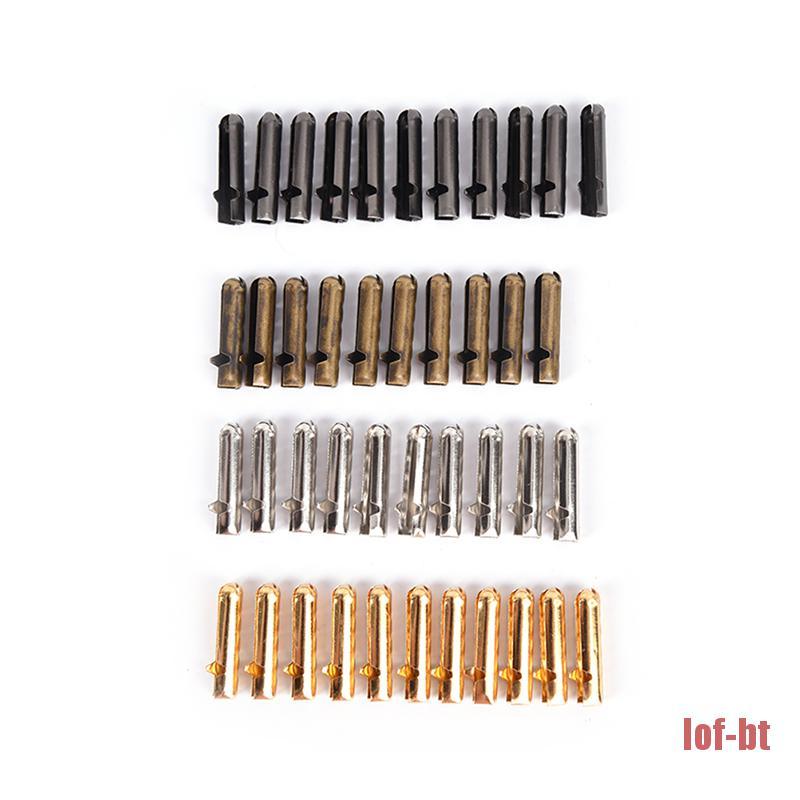 Lof-Bt 10pcs Aglet Metal Pengganti Ujung Tali Sepatu Diy