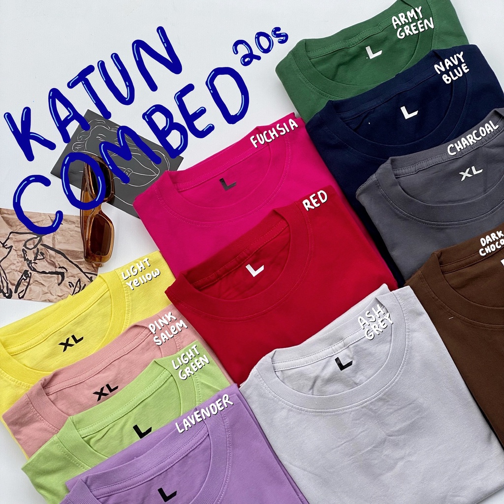 [LIGHT SERIES] KAOS POLOS COTTON COMBED 20S | PENDEK PRIA WANITA KATUN 20S SHIRT S-XXL