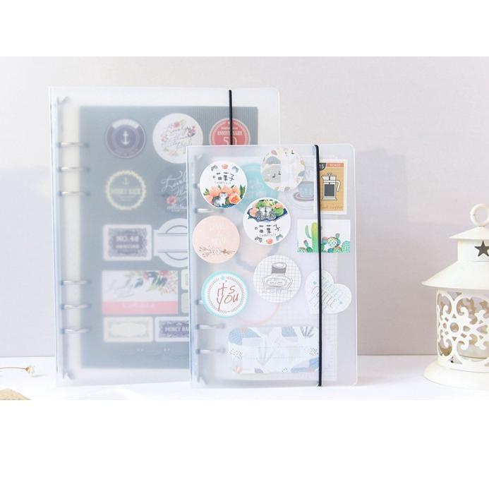 

ReK♫ [THE UNIVERSE] 6 Ring Binder A6 Matte Aesthetic Binder Transparan Dove - ST008 ||Sedang jual