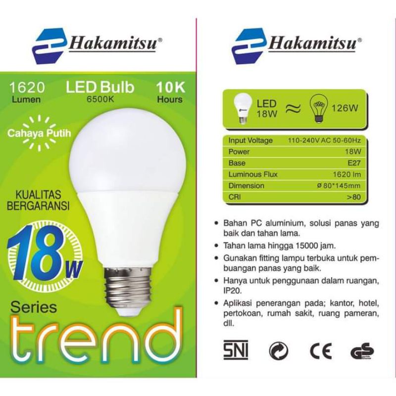 Lampu LED  HAKAMITSU trend 18w