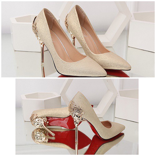 SEPATU GOLD HELSS 10cm IMPORT