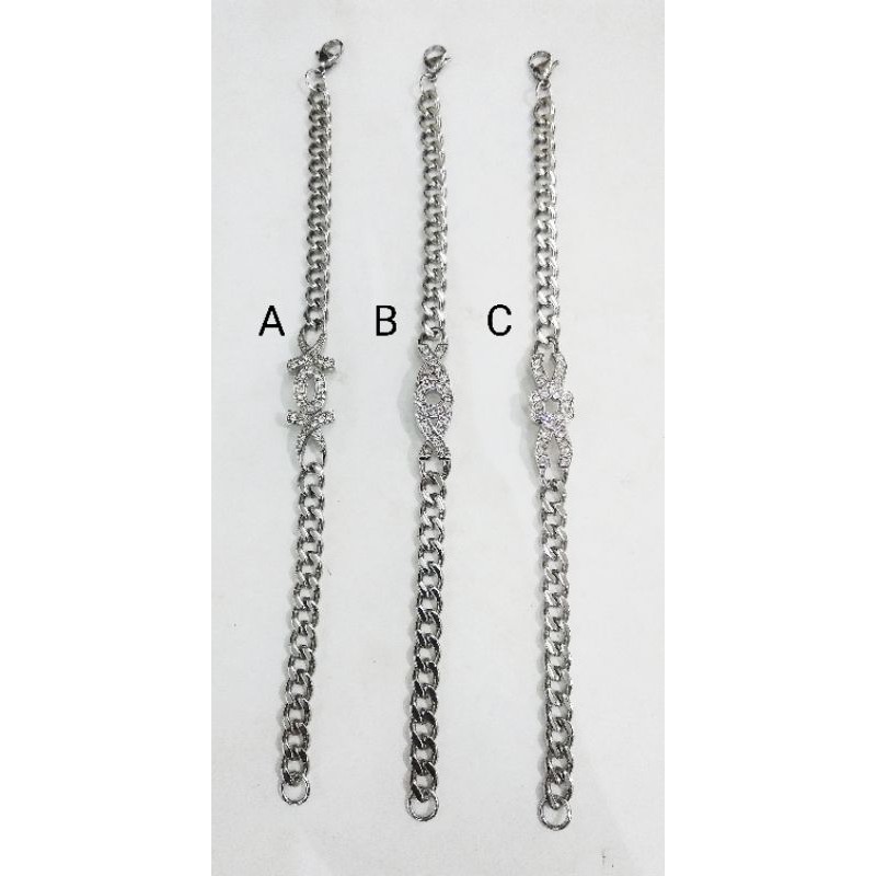 gelang titanium rantai mata silver 003