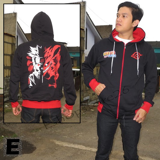 Jaket Anime Naruto Akatsuki Clan Hitam