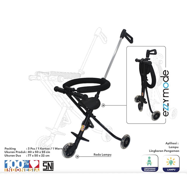 PMB S06 Ezzy Stroller Kursi Dorong 3 Roda Untuk Anak jaman Now