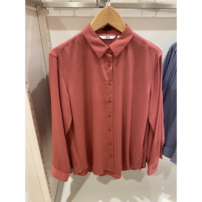 BLUS RAYON LENGAN PANJANG WOMEN - UNIQLO