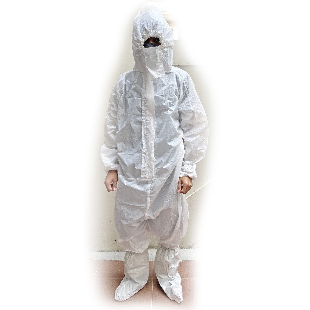 Baju APD Hazmat Suit Full Cover + Cover Shoes - Waterproof