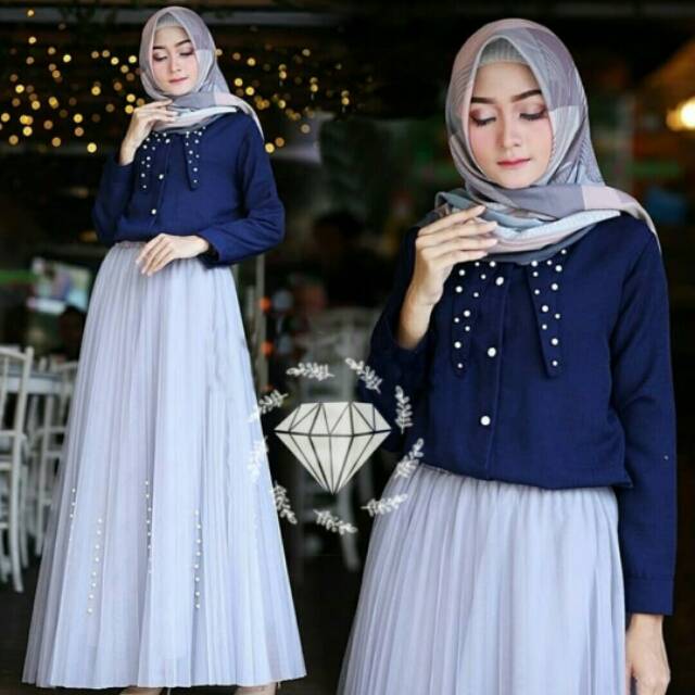 SET VIANA TUTU SETELAN PANJANG BAJU MUSLIM SETELAN PANJANG POLOS SETELAN MURAH