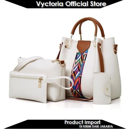 (COD) Vyctoria VOS3108 Tas Selempang Wanita 4in1 Handbag Import Promo Grosir LT1691 B3108 BQ3155 CR7628 3155 1691 3108 7628