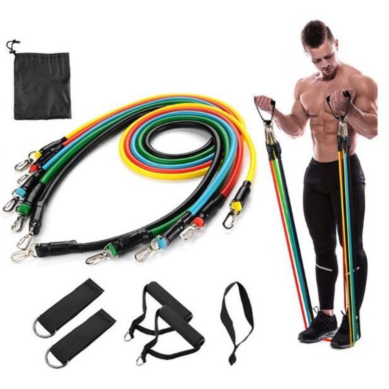 Resistance band 11in 1 Karet elastis band latex fitnes and gym Shopee