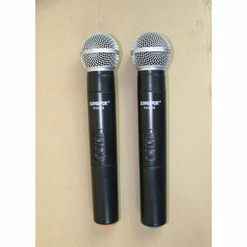 wireless microphone shure pgx88/ mic wireless shure pgx 88 mic handle double mic tanpa kabel