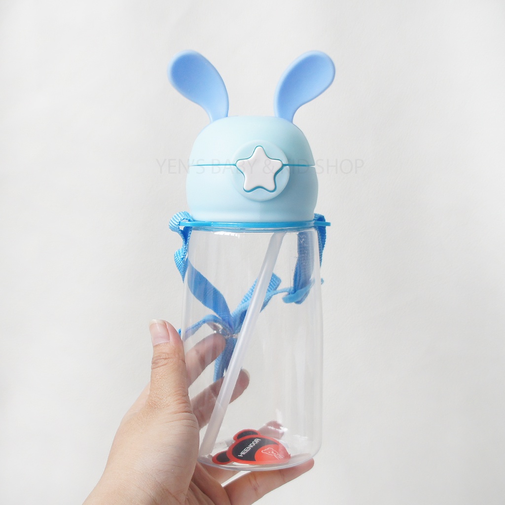 Strap Drink Bottle 450ml - Botol Minum Anak Tali Dan Sedotan 995/7065