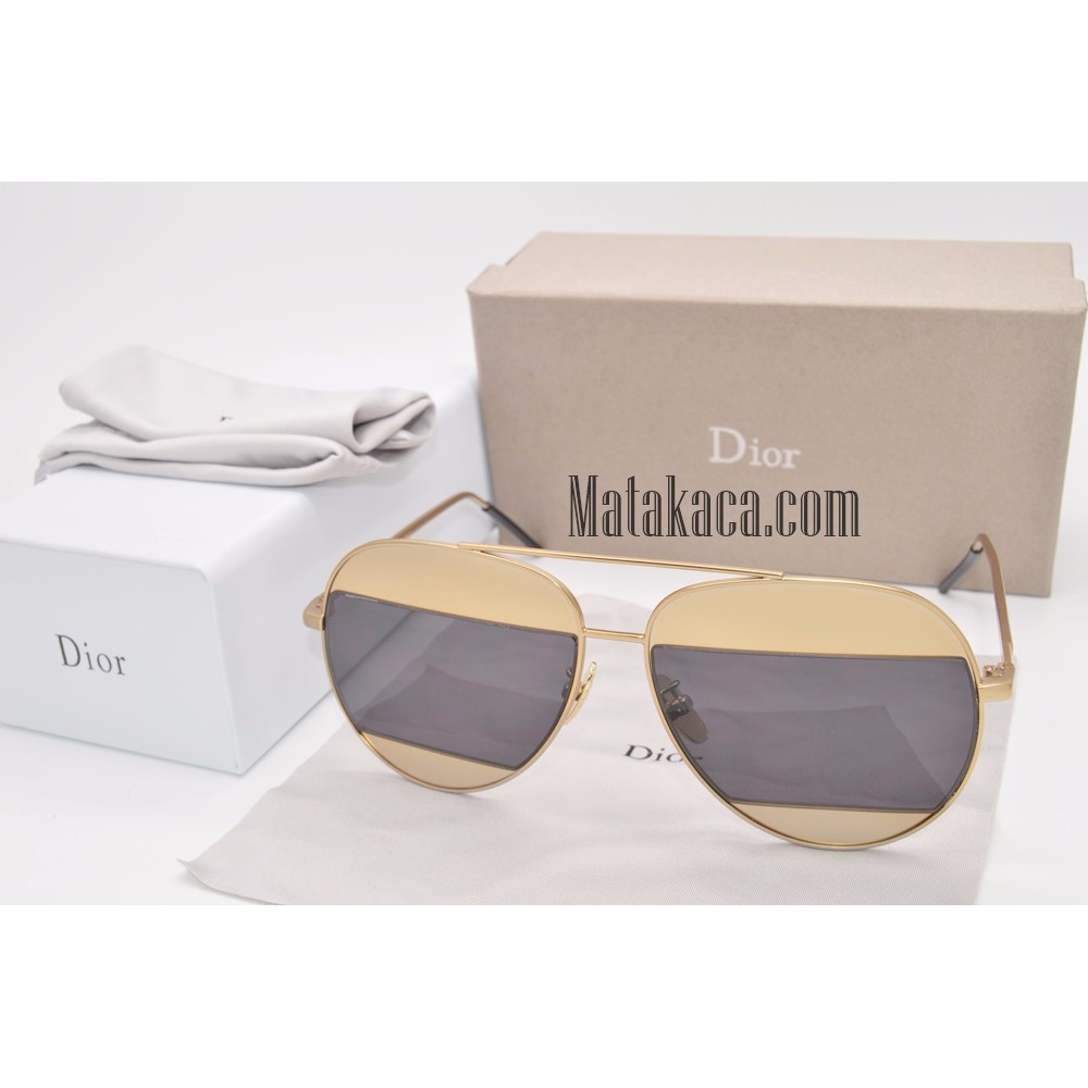 Kacamata Sunglass Dior Split Hitam Gold