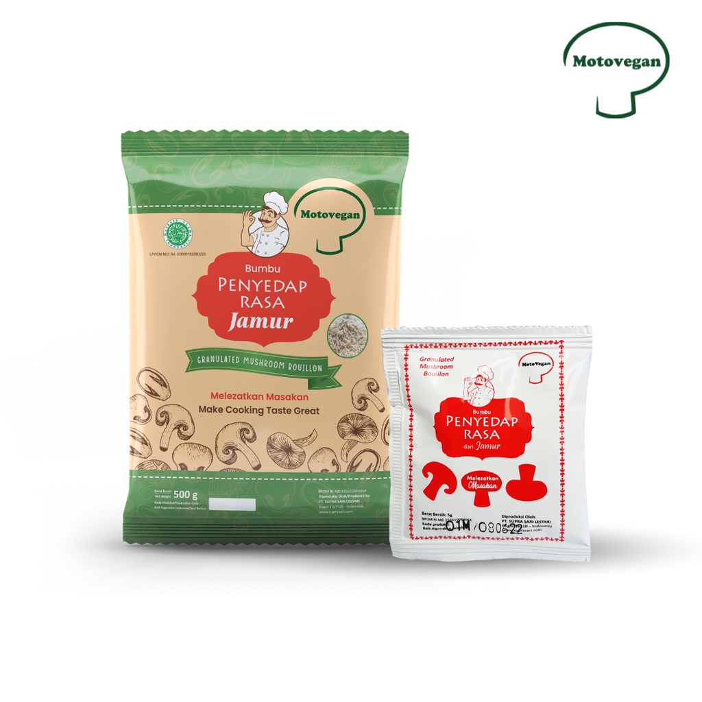 

Motovegan Paket Hemat Kaldu Jamur Non Msg 500Gr Dan 5Gr