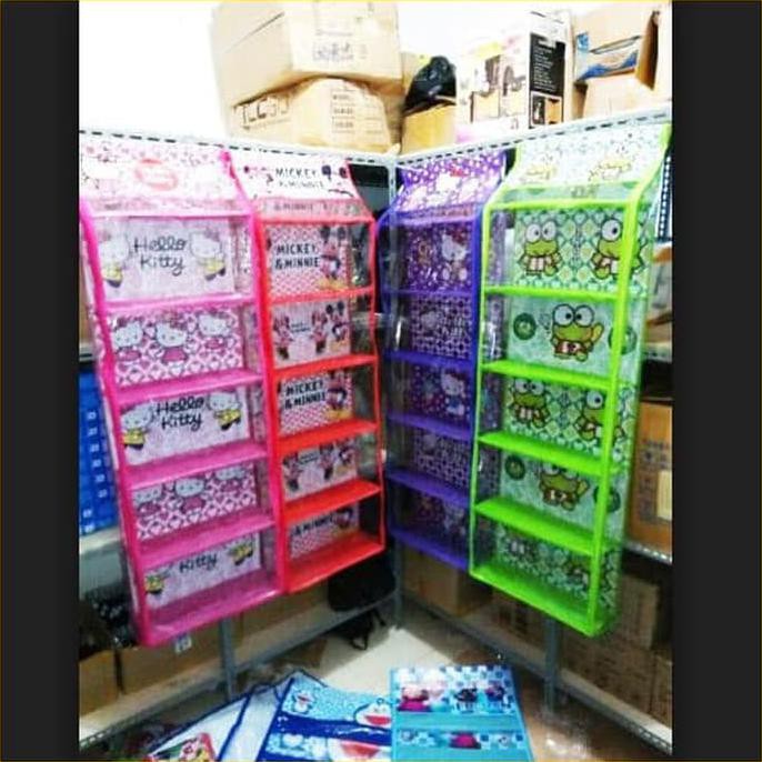 Silahkan Order] Rak Tas Gantung Susun Plastik Hanging Bag Organizer Zipper Karakter