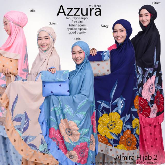 Mukena dewasa jumbo azzura by Almira hijab high quality fashion solo