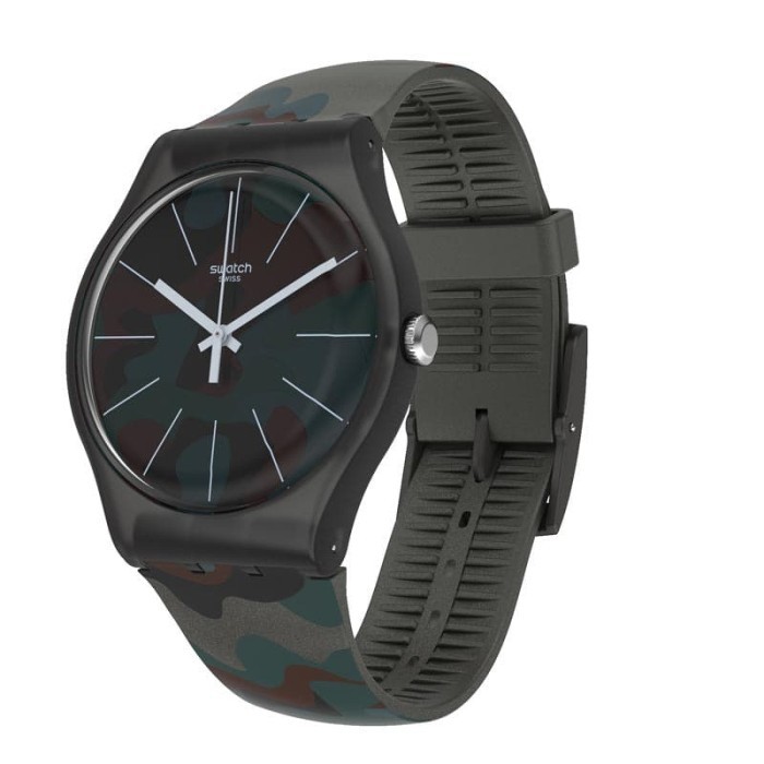 [COD] Jam Tangan Pria SWATCH Analog Strap Karet SUOB175 CAMOUCITY Original KEREN KOTAK KADO TERBARU
