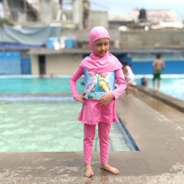 Baju Renang Apung Muslimah Anak Karakter