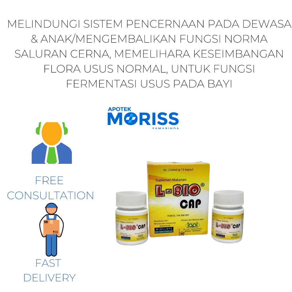 L Bio Cap / Box Isi 2 Botol @ 15 Kapsul