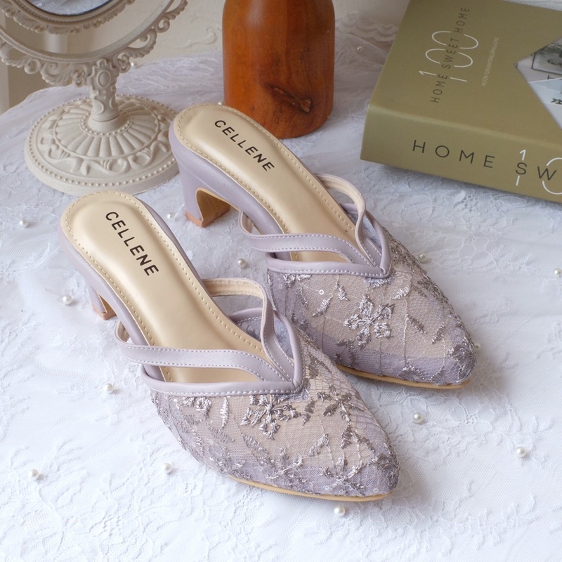 𝗖𝗘𝗟𝗟𝗘𝗡𝗘 Jianya Lace Heels / wedding shoes sepatu pengantin brukat 5cm