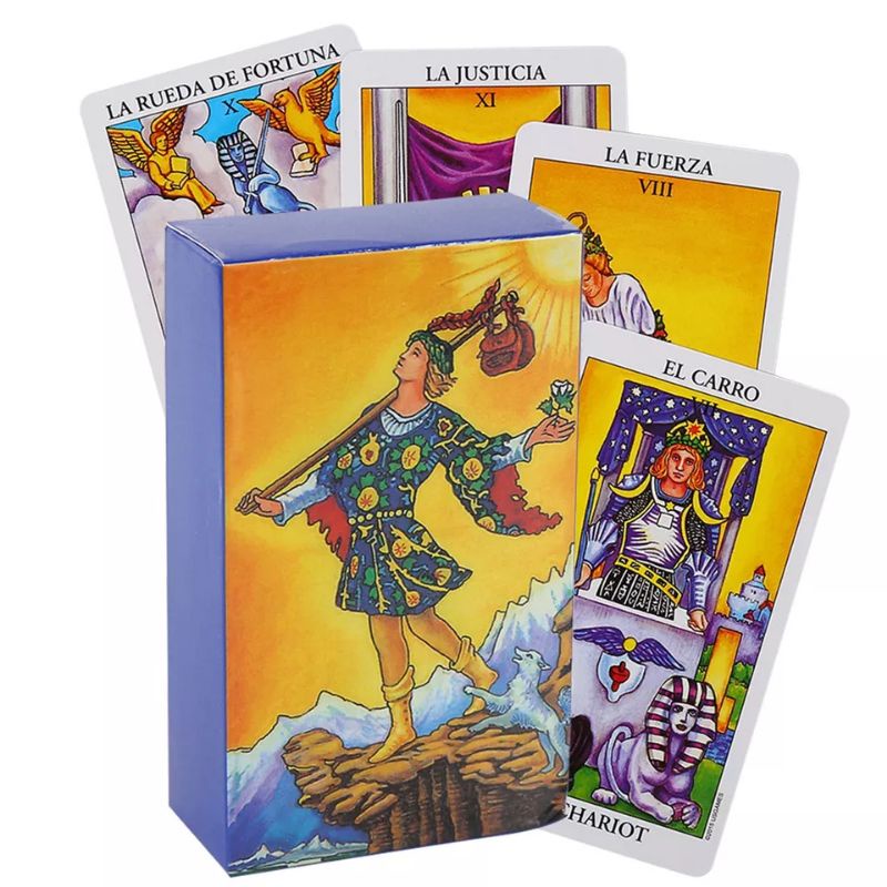 [BISA COD] Kartu Tarot Card Rider-Waite Tarot Spanish English Edition 78 Kartu dengan PDF Guide book | Original