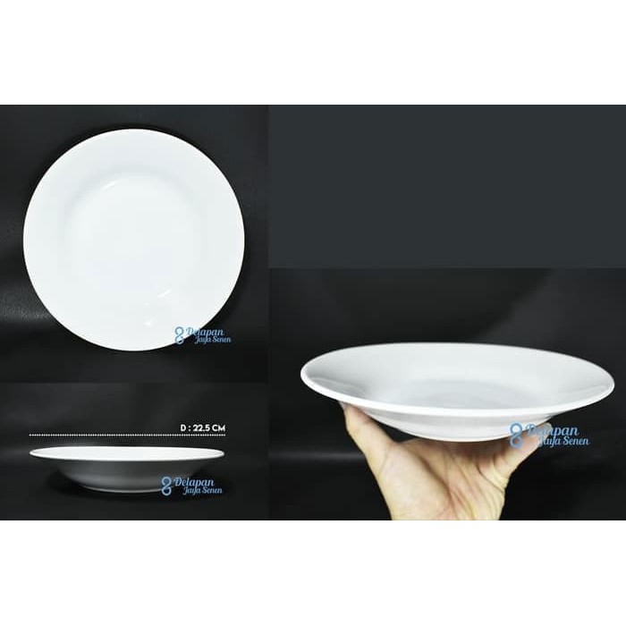Piring Porselen Putih Polos | Piring Makan Porselen 9 Inch Sunbird