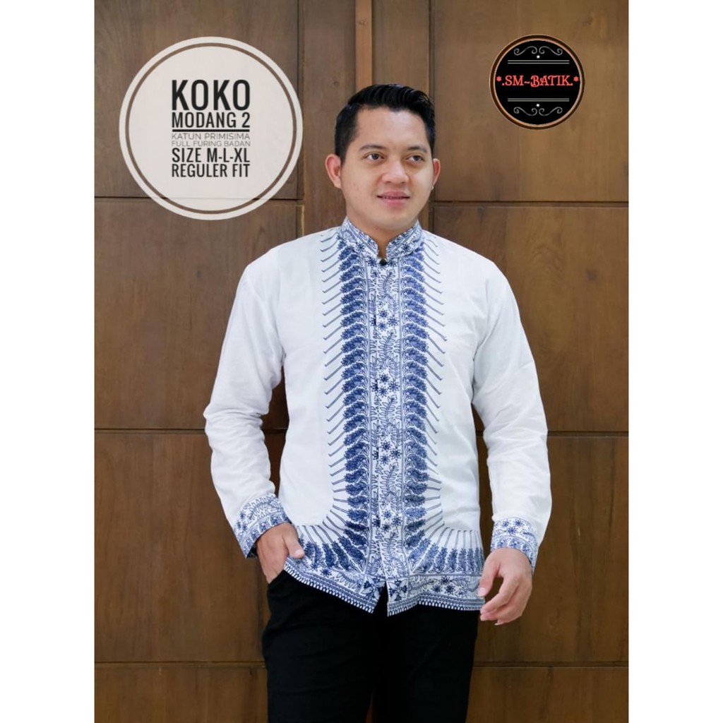 KOKO MODANG BIRU SM BATIKSOLOAMANAH BAJU KEMEJA BATIK SOLO PRIA LENGAN PANJANG PENDEK LAPIS FURING ATASAN PREMIUM MODERN MERAK COKLAT MERAK MERAH NAGA BIRU NAGA SOGAN NAKULA 2 NGOPI NEW NGOPI PUTIH NIRWANA PANCASONA ABU PANJI LESMONO PARANG CENDONO PARANG