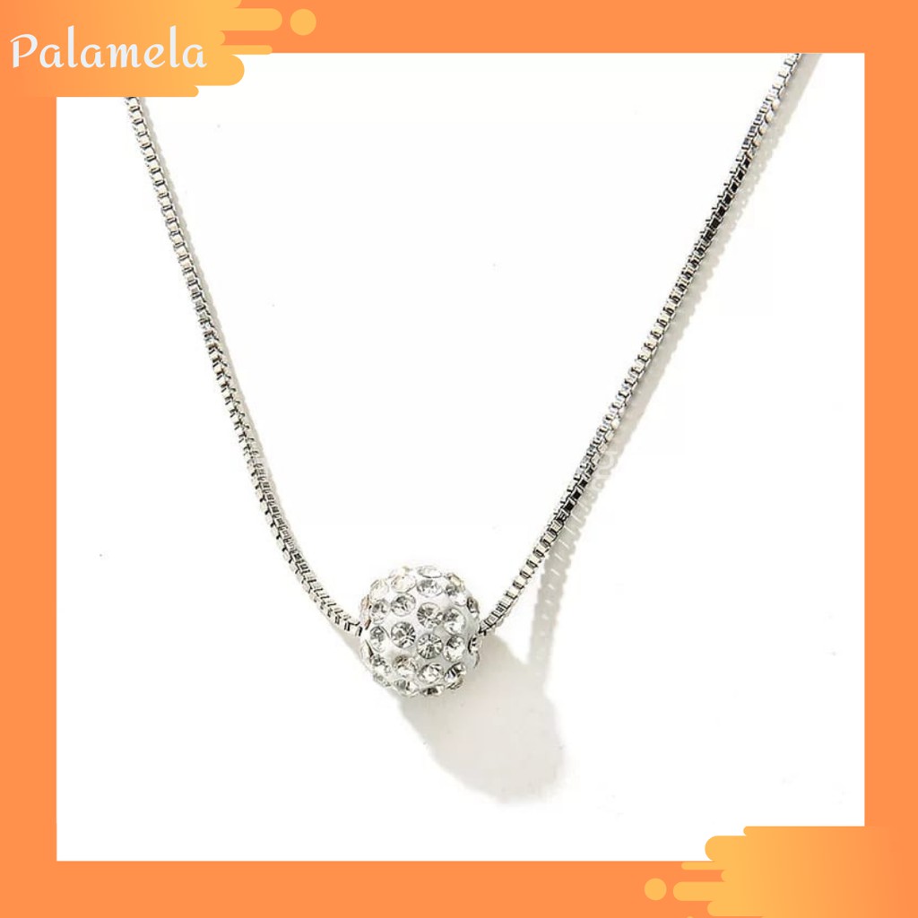 ♥HS♥ Kalung Crystal Bentuk Bola Diamond Kalung Titanum Crystal Jewelry fashion